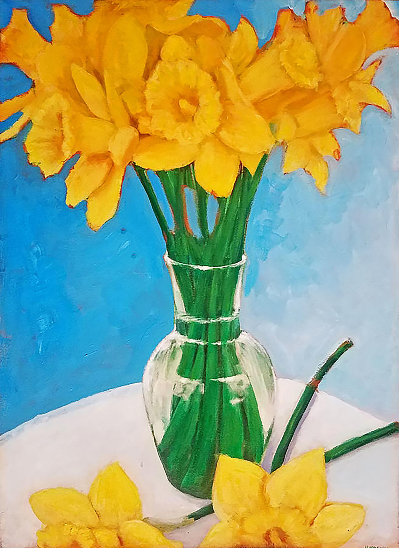 "Daffodils". Acrylic on canvas by Peter Koenig