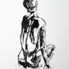 "Seated Nude" - Woodcut print
