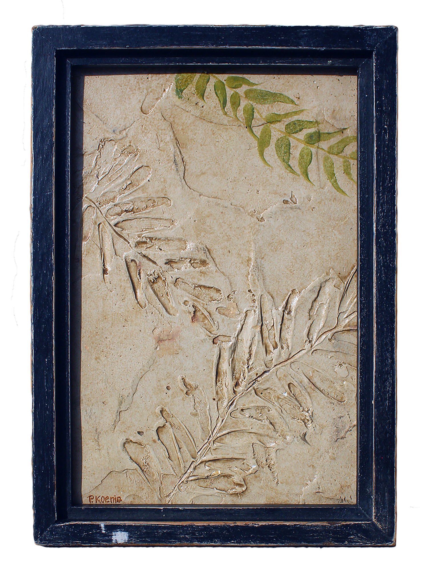 "Fossilized Ferns" - Mixed media on wood panel by Peter Koenig