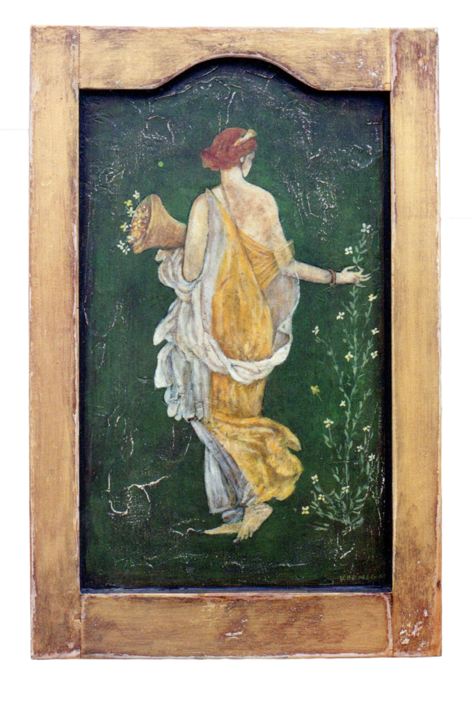 "Spring" Mythic Goddess of Spring. Mixed media on homemade wood panels.