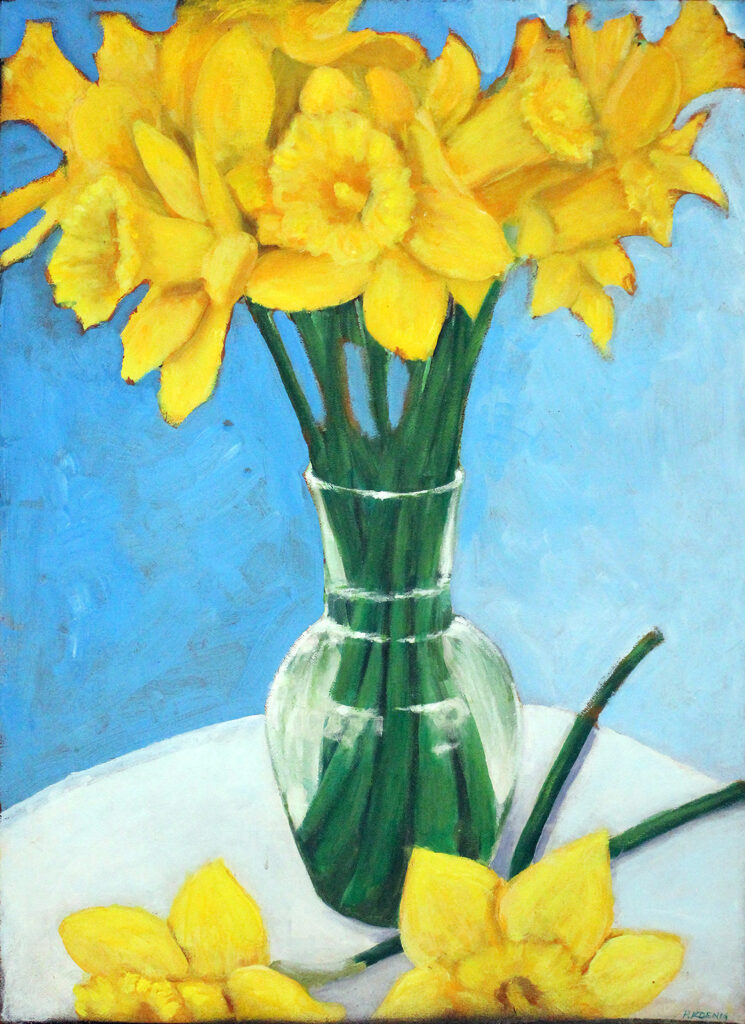 "Daffodils". Acrylic on canvas by Peter Koenig