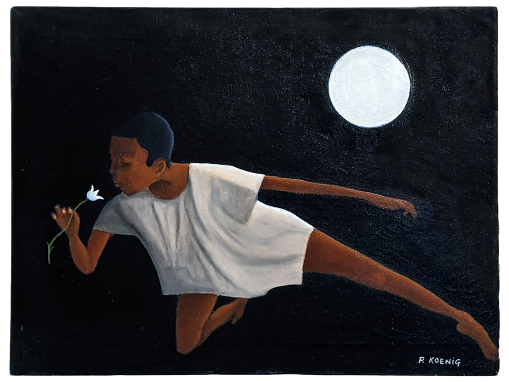 "Moon Flower" - Oil on canvas by Peter Koenig