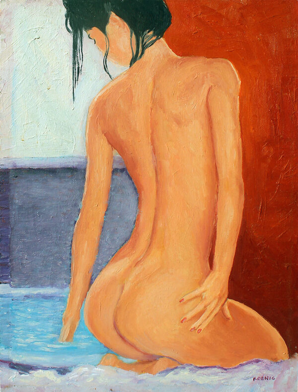 "The Bath" - Acrylic on a wood panel by Peter Koenig