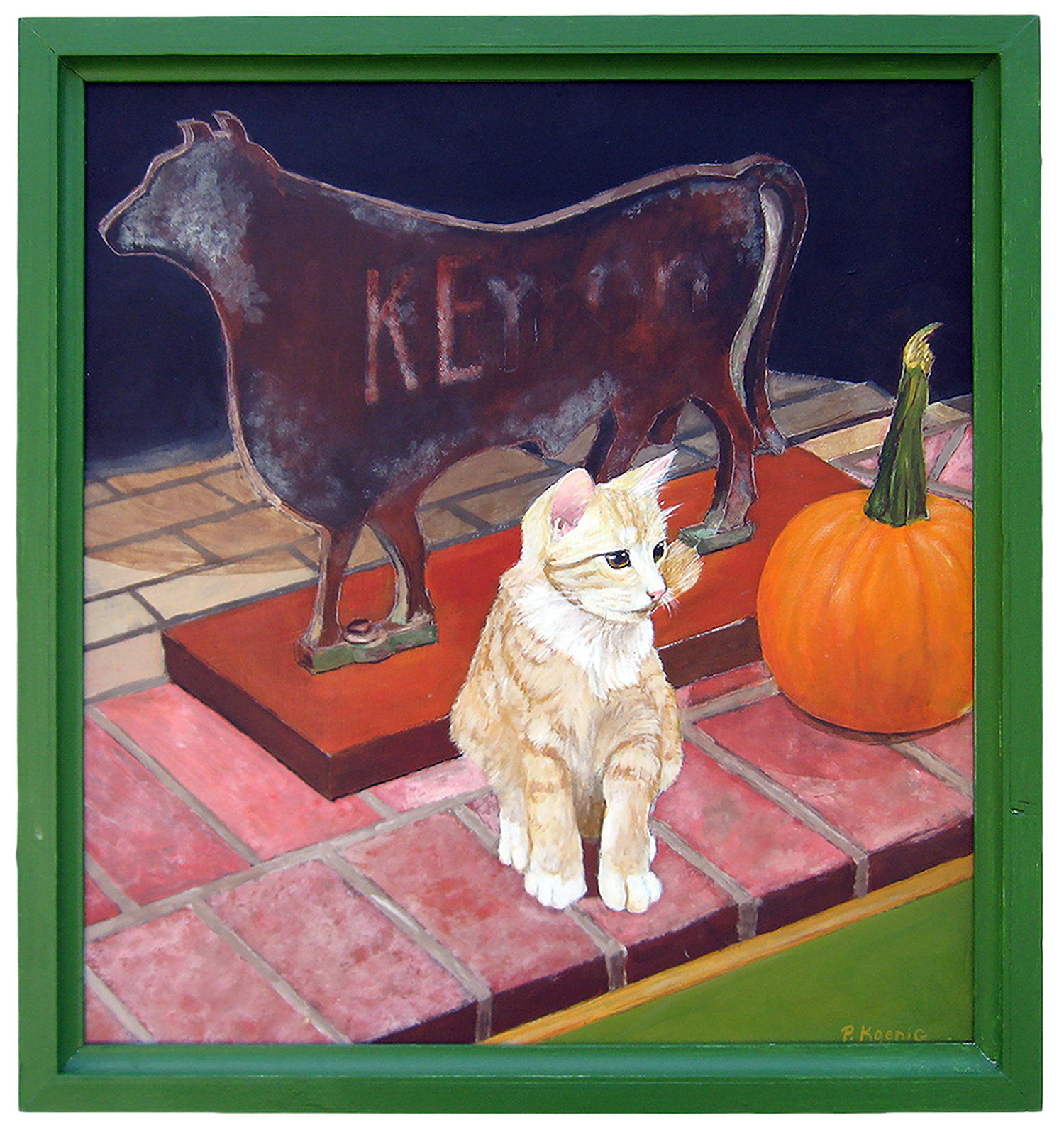 "Catstracted" - Acrylic on a wood panel by Peter Koenig