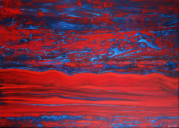 "Jupiter's Storm" - Acrylic on a wood panel by Peter Koenig