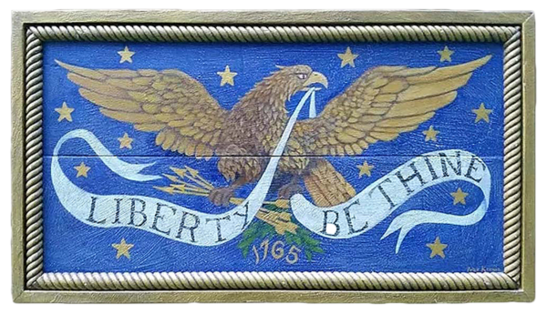 "Liberty be Thine" - Mixed media on pine by Peter Koenig. Commemorating Revolutionary War patriots known as The Sons of Liberty. A pre-revolutionary secret organization of American patriots.