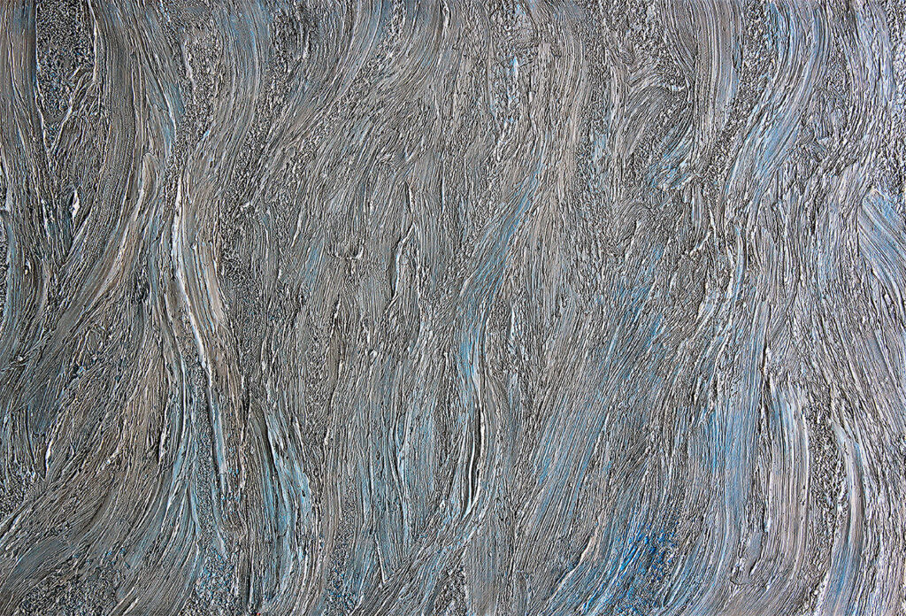 "Ice Blue Waters" Acrylic and mixed media on a wood panel by Peter Koenig