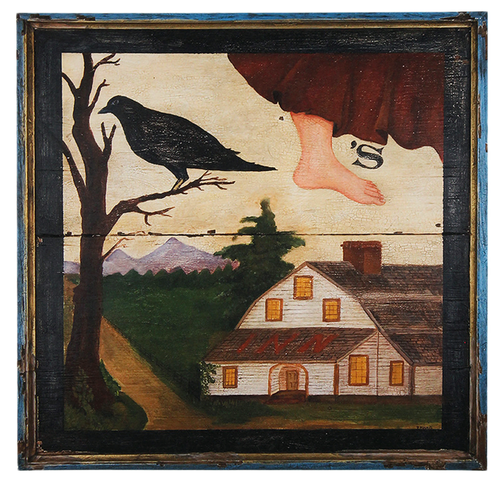 "Crow Futs Inn" - Mixed media on pine by Peter Koenig